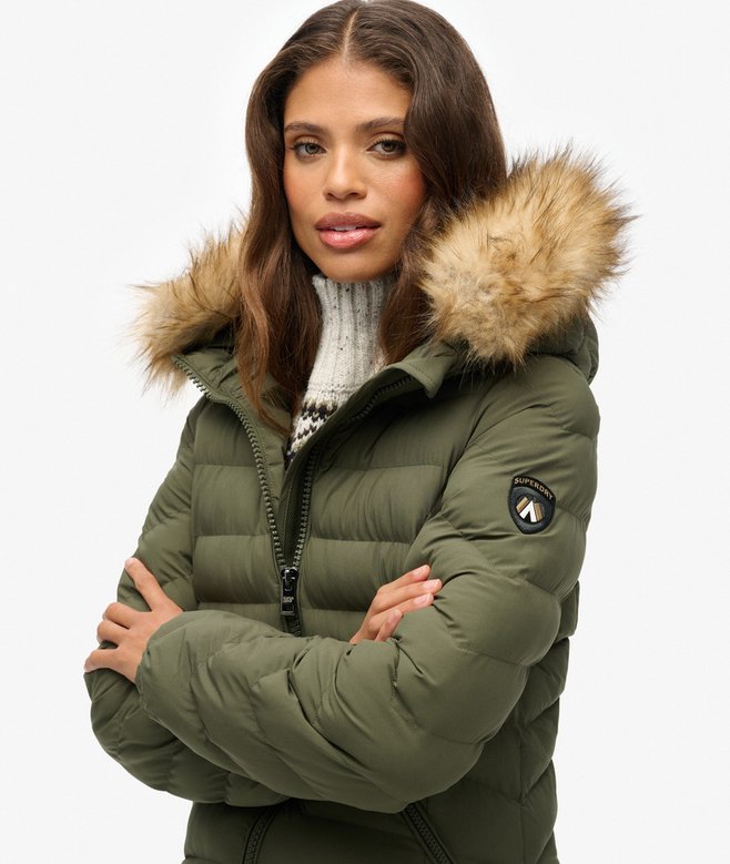 Superdry Fuji Faux Fur Hooded Longline
