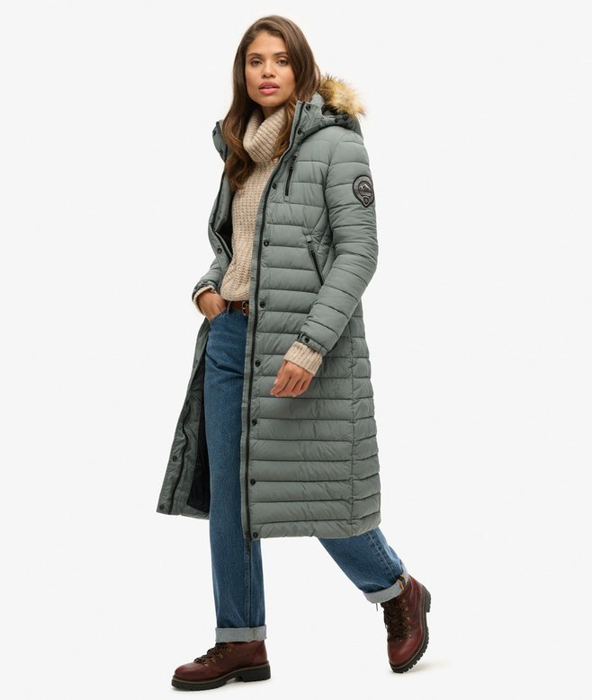 Superdry Fuji Hooded Longline Puffer Coat