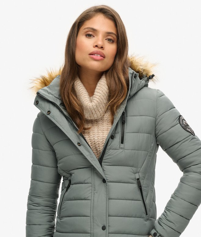 Superdry Fuji Hooded Longline Puffer Coat
