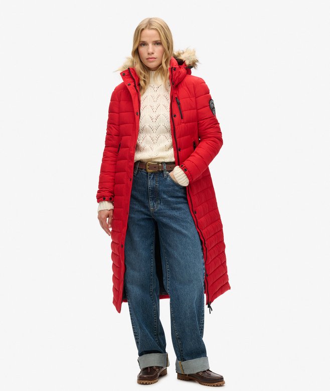 superdry Fuji Hooded Longline Puffer Coat