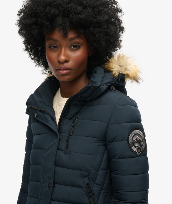 Superdry Fuji Hooded Mid Length Puffer Coat