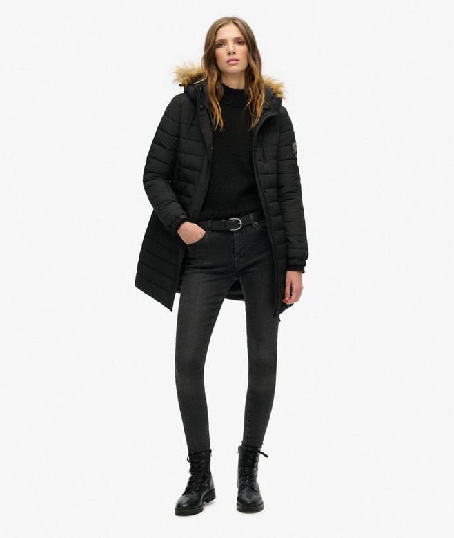 Superdry Fuji Hooded Mid Length Puffer Coat