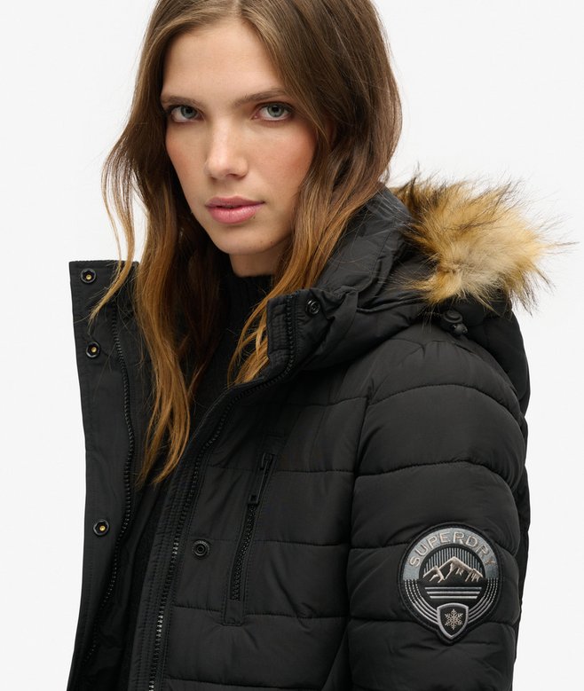 Superdry Fuji Hooded Mid Length Puffer Coat