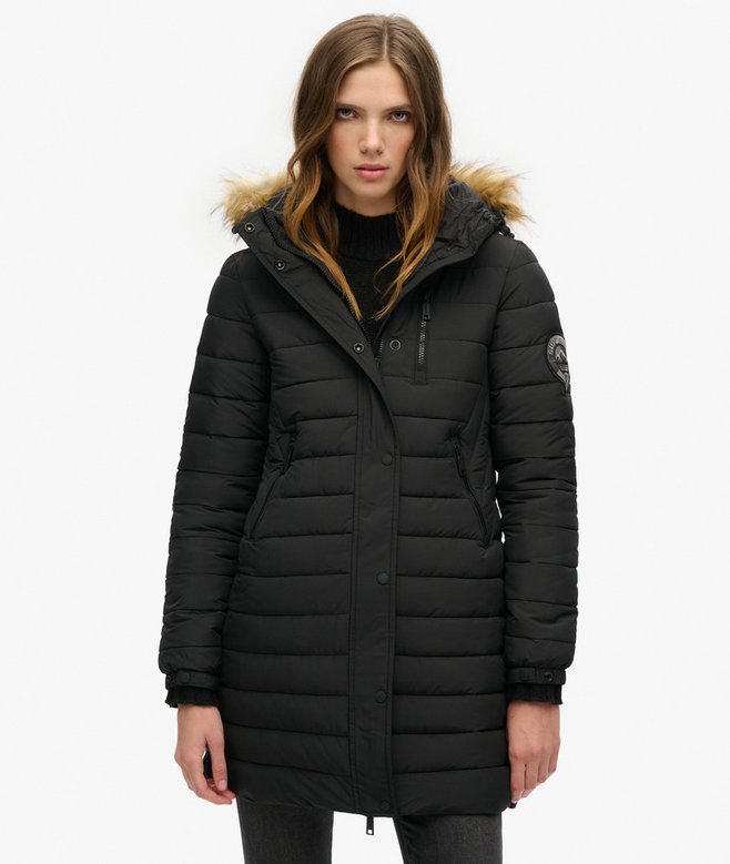 Superdry Fuji Hooded Mid Length Puffer Coat