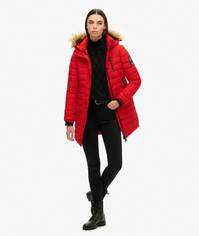 Superdry Fuji Hooded Mid Length Puffer Coat