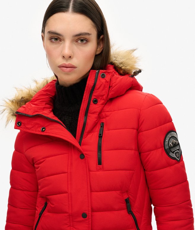 Superdry Fuji Hooded Mid Length Puffer Coat