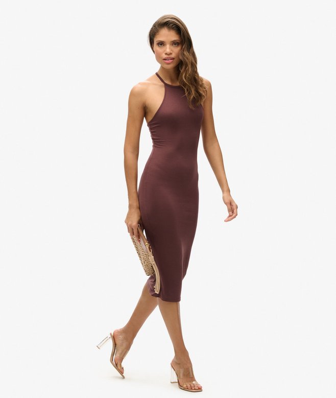 Superdry Halter Neck Strappy Back Midi Dress