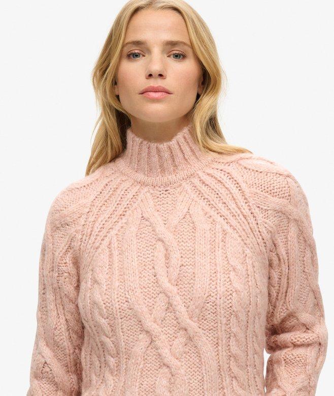 Superdry High Neck Cable Knit Jumper
