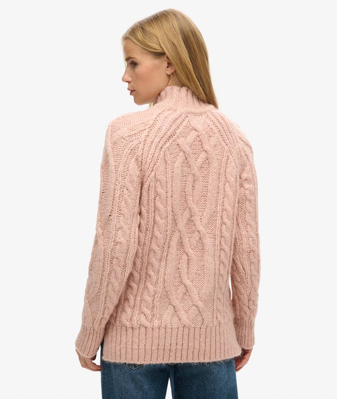 Superdry High Neck Cable Knit Jumper