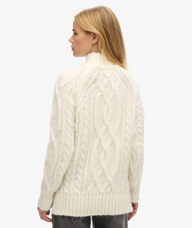 Superdry High Neck Cable Knit Jumper