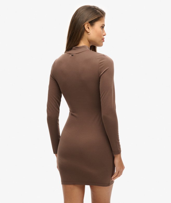 Superdry High Neck Long Sleeve Jersey Mini Dress