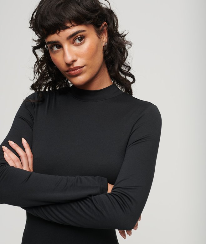 Superdry High Neck Long Sleeve Jersey Mini Dress