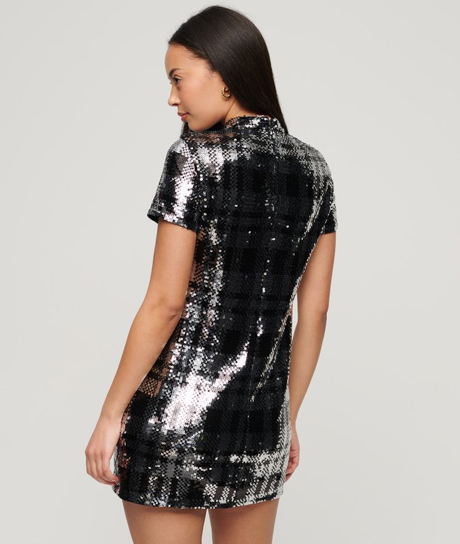 Superdry High Neck Sequin T-Shirt Dress