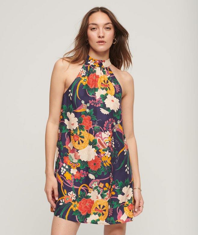 superdry High Neck Sleeveless Mini Dress