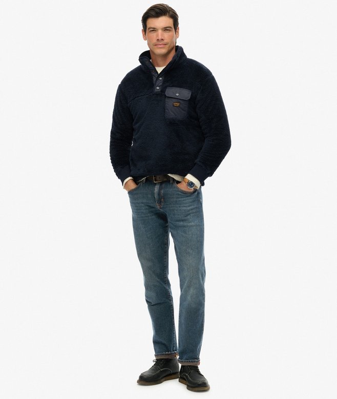 Superdry High Pile Fleece Henley Jumper
