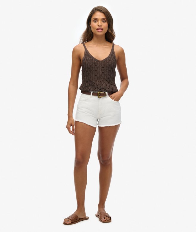 superdry High Rise Denim Shorts