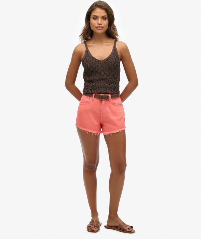 superdry High Rise Denim Shorts