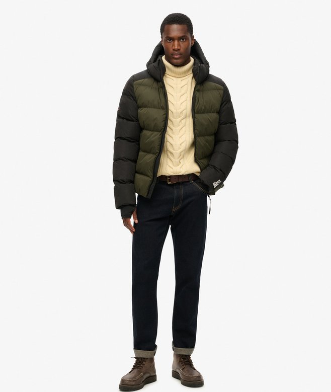 Superdry Hood Colour Block Sport Puffer