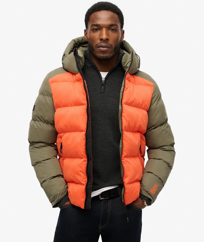superdry Hood Colour Block Sport Puffer