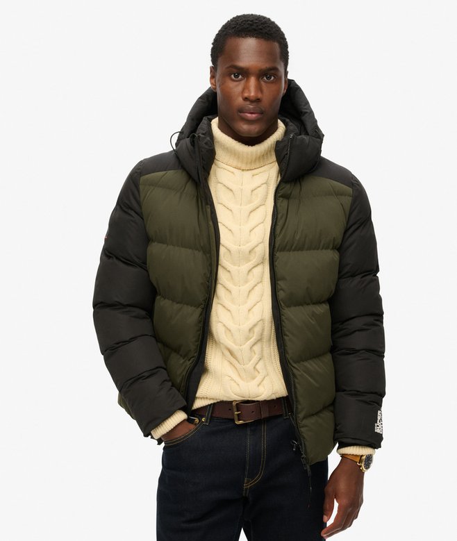 superdry Hood Colour Block Sport Puffer