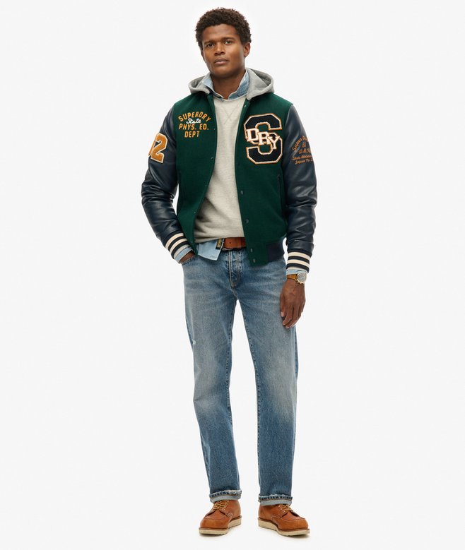 Superdry Hooded College Patched Bomber Jacket