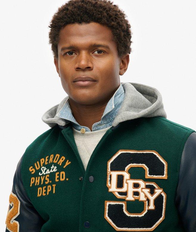 Superdry Hooded College Patched Bomber Jacket