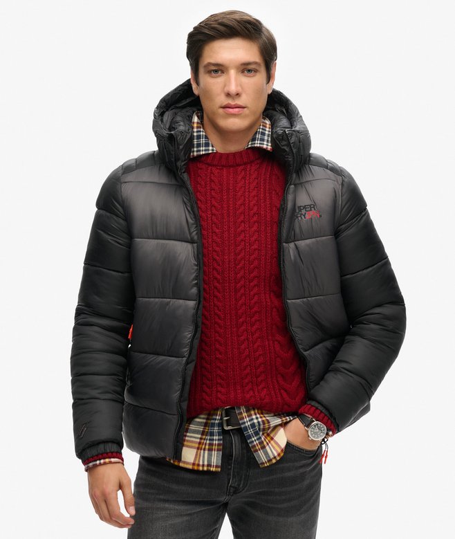 superdry Hooded Colour Block Sports Puffer Jacket