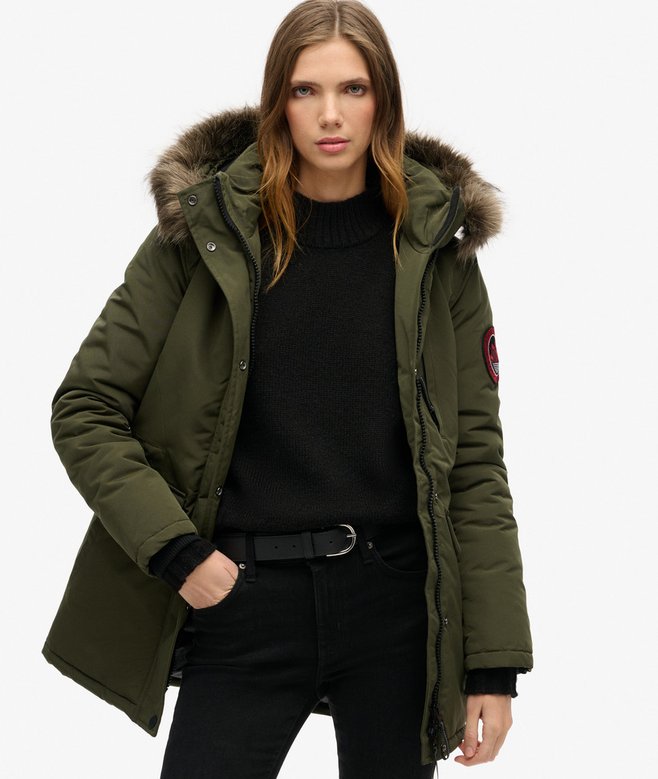 superdry Hooded Everest Faux Fur Parka Coat