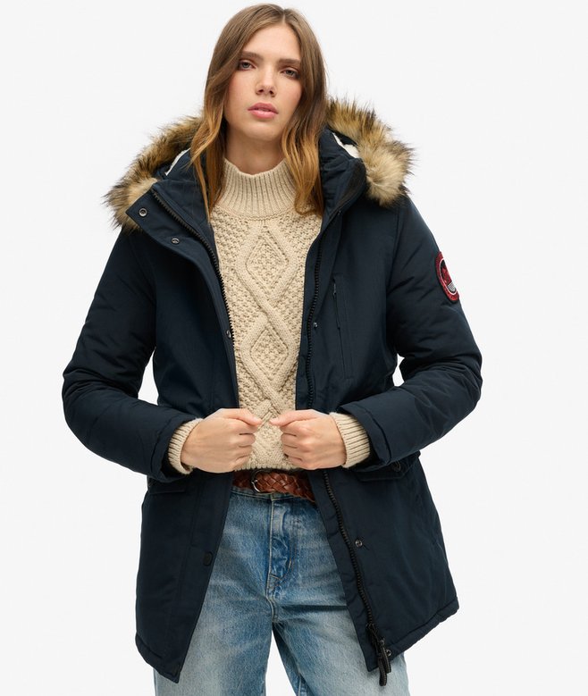 superdry Hooded Everest Faux Fur Parka Coat