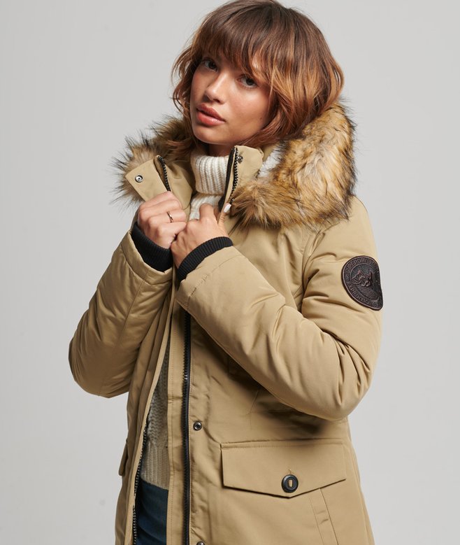 superdry Hooded Everest Faux Fur Parka Coat