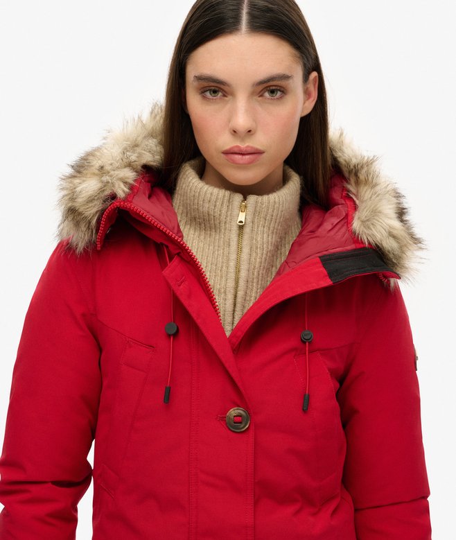 Superdry Hooded Faux Fur Down Parka Coat