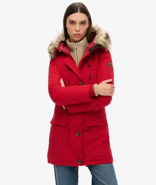 Superdry Hooded Faux Fur Down Parka Coat