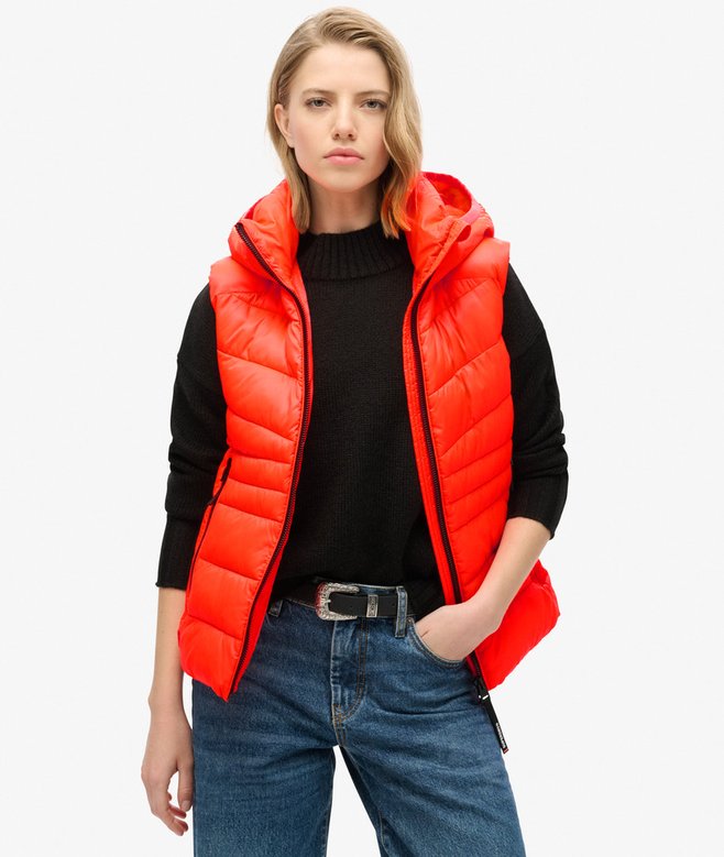 superdry Hooded Fuji Quilt Padded Gilet