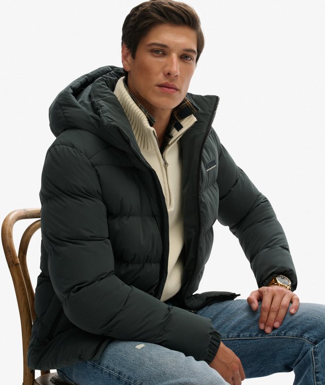 Superdry Hooded Microfibre Sport Puffer Jacket