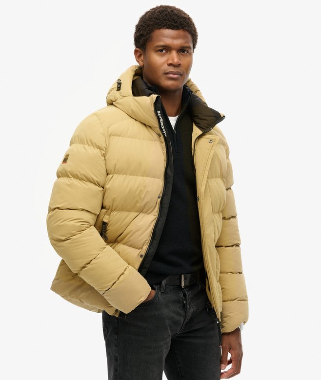 superdry Hooded Microfibre Sport Puffer Jacket