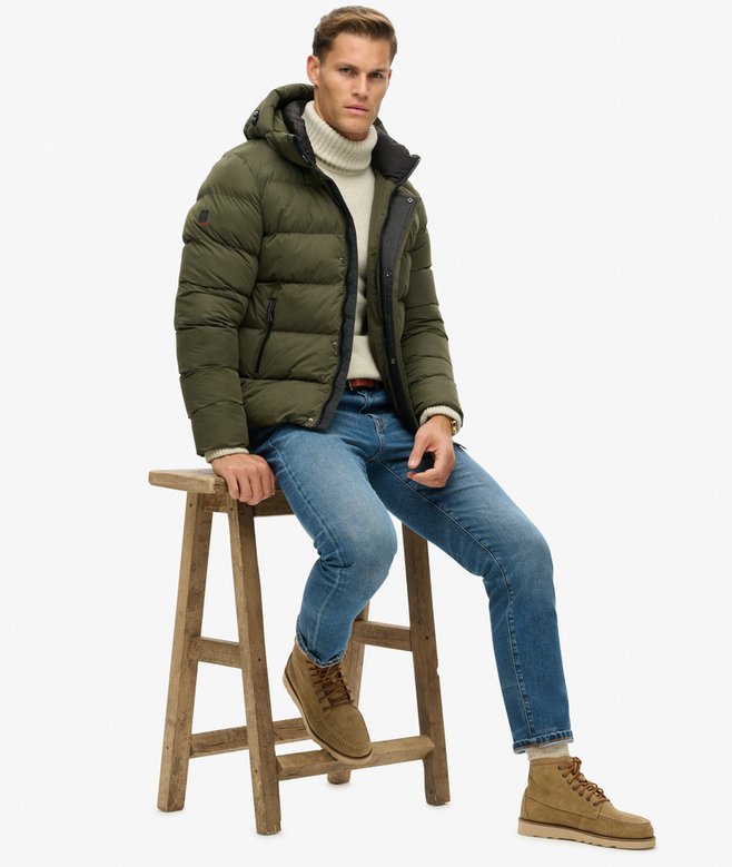 Superdry Hooded Microfibre Sport Puffer Jacket