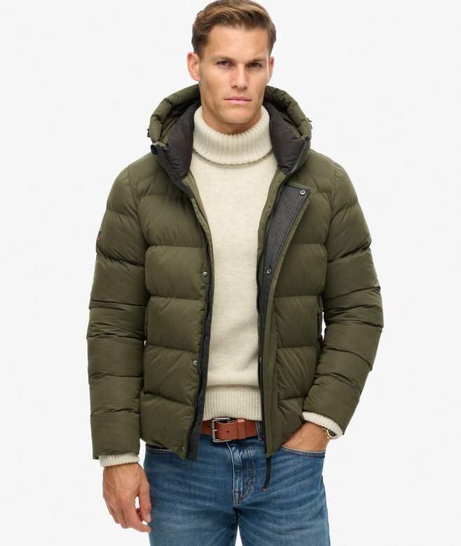 superdry Hooded Microfibre Sport Puffer Jacket