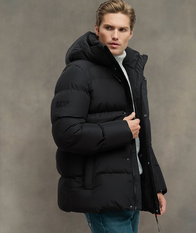 superdry Hooded Mid Length Sports Puffer Jacket