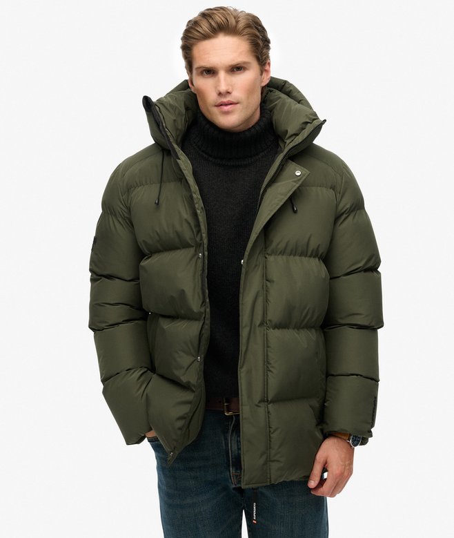 Superdry Hooded Mid Length Sports Puffer Jacket