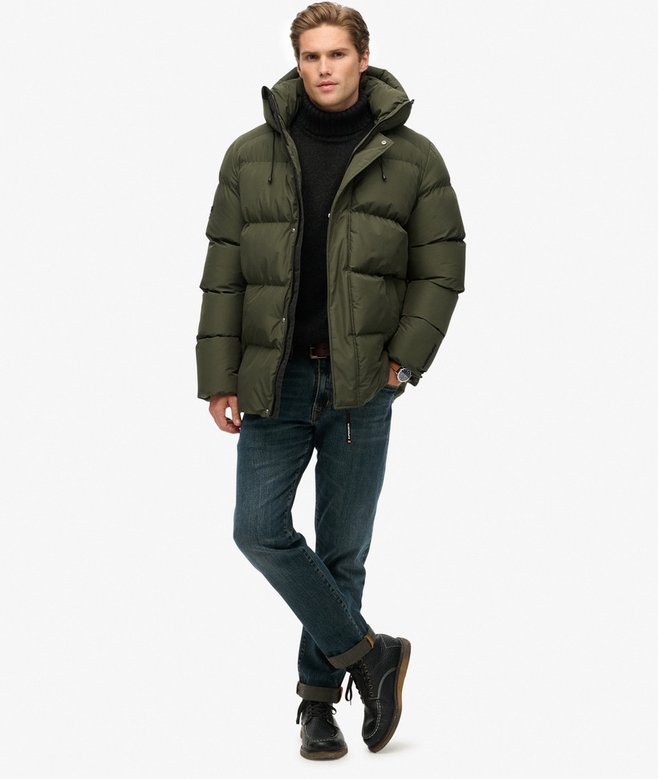 Superdry Hooded Mid Length Sports Puffer Jacket