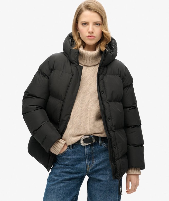 superdry Hooded Mid Length Sports Puffer Jacket