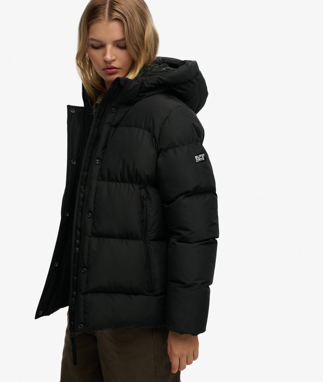 superdry Hooded Mid Length Sports Puffer Jacket