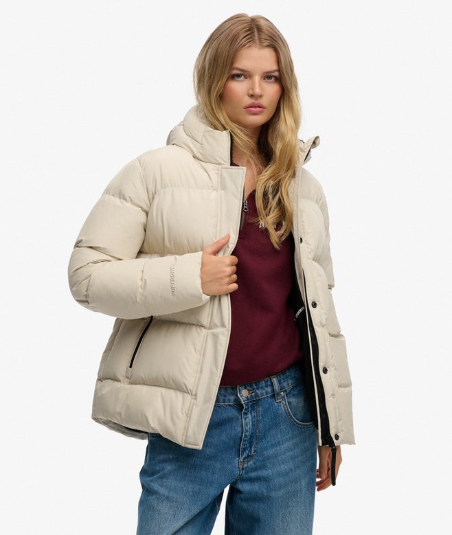 superdry Hooded Mid Length Sports Puffer Jacket