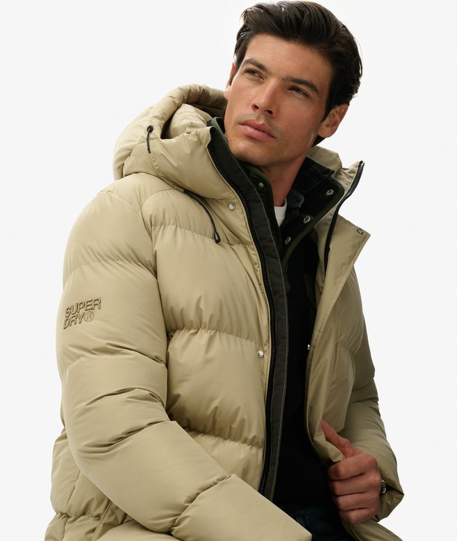 superdry Hooded Mid Length Sports Puffer Jacket