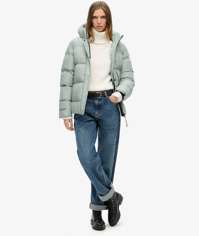 Superdry Hooded Mid Length Sports Puffer Jacket