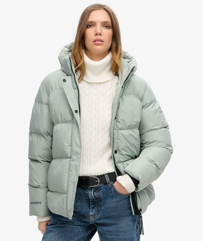 superdry Hooded Mid Length Sports Puffer Jacket