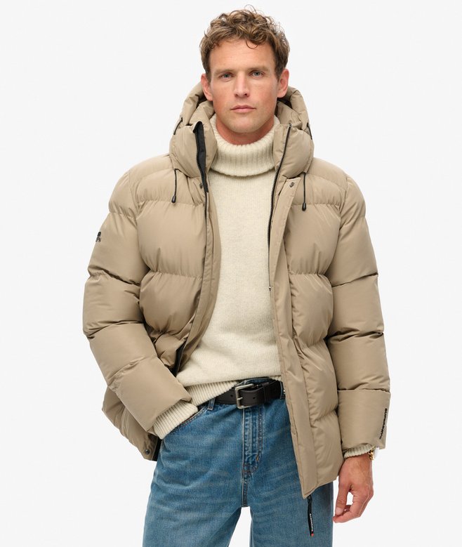 superdry Hooded Mid Length Sports Puffer Jacket