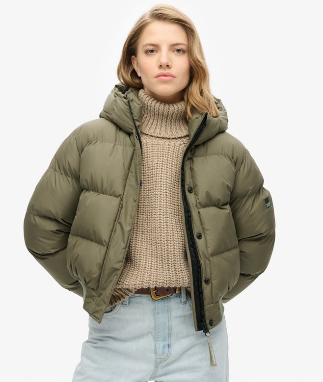 superdry Hooded Sports Puffer Bomber Jacket