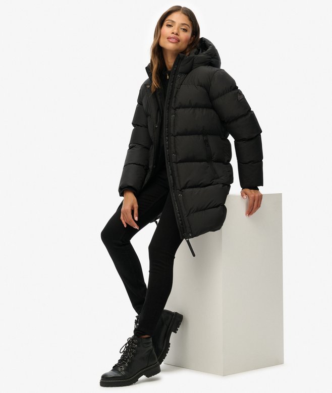 Superdry Hooded Sports Puffer Mid Length Jacket