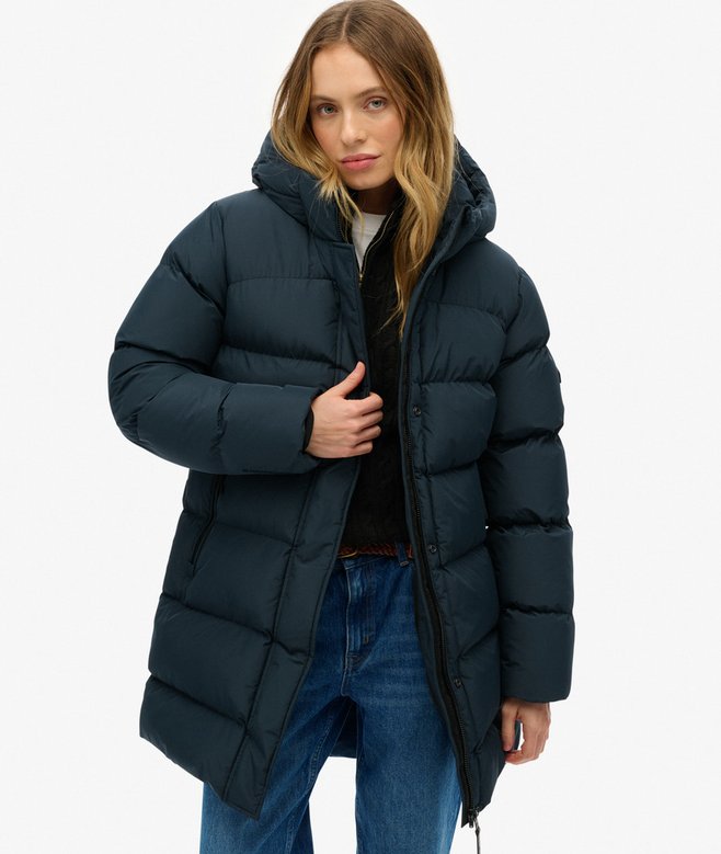 Superdry Hooded Sports Puffer Mid Length Jacket